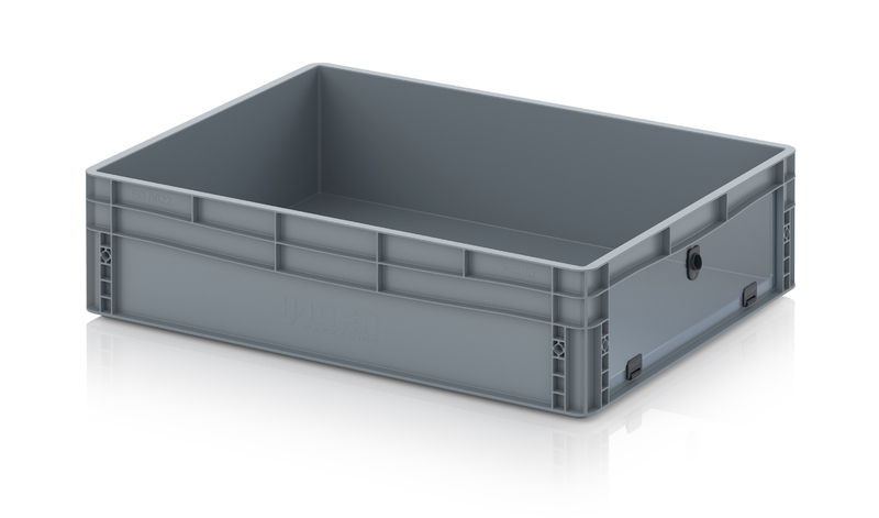 AUER Packaging Skladové otevřené přepravky V euroformátu s průhlednou deskou z akrylového skla EG SKS 86/22 HG